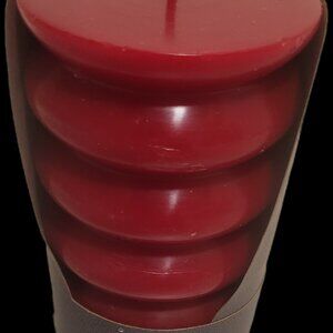 Mainstays Single Wick 3" x 5" Bubble Pillar Candle, Unscented Deep Red